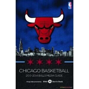 Chicago Bulls 2013-2014 Media Guide Program Booklet Cover On 12x8in Metal Sign